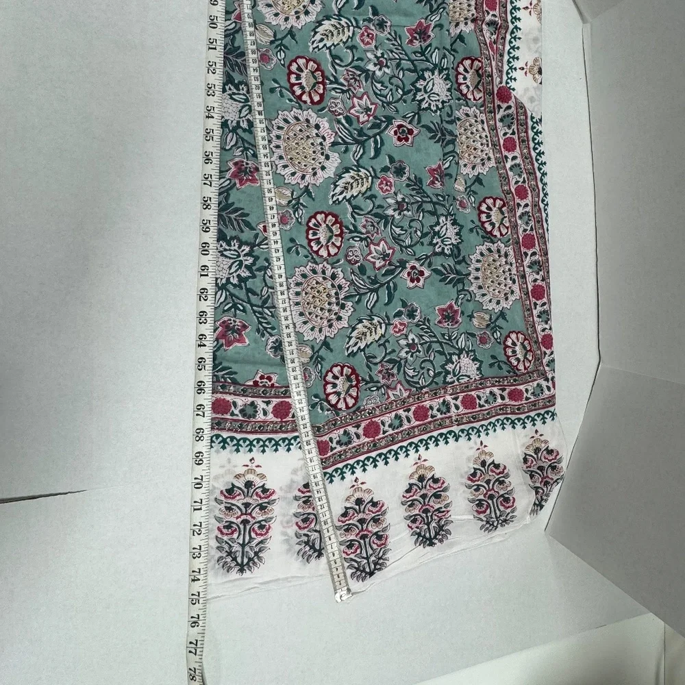 Indian‎ Hand Block Printed Cotton Scarf Or Sarong - 75